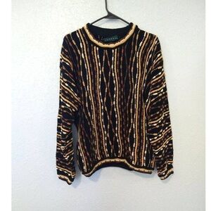 Tundra Men's Black and Tan Crewneck Sweater